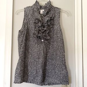 J. Crew silk heart-print tank with ruffles 6